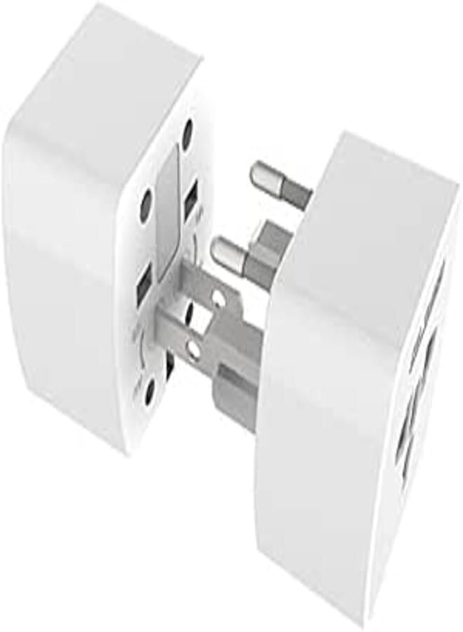 Ldnio Z4 Universal Plug Adapter ABS VO With UK/EU/US/AU Pin & 2 Universal Socket (6A) - White